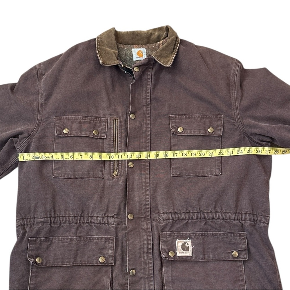 Vintage 90’s Carhartt Blanket Lined Jacket Barn Work Coat Brown CB2582 USA XL - Picture 8 of 16